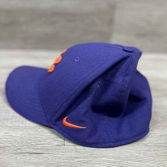 TWO Clemson Univ Tigers Baseball Caps Hat Purple Orange Paw NIKE Swoosh Russel - Picture 6 of 12